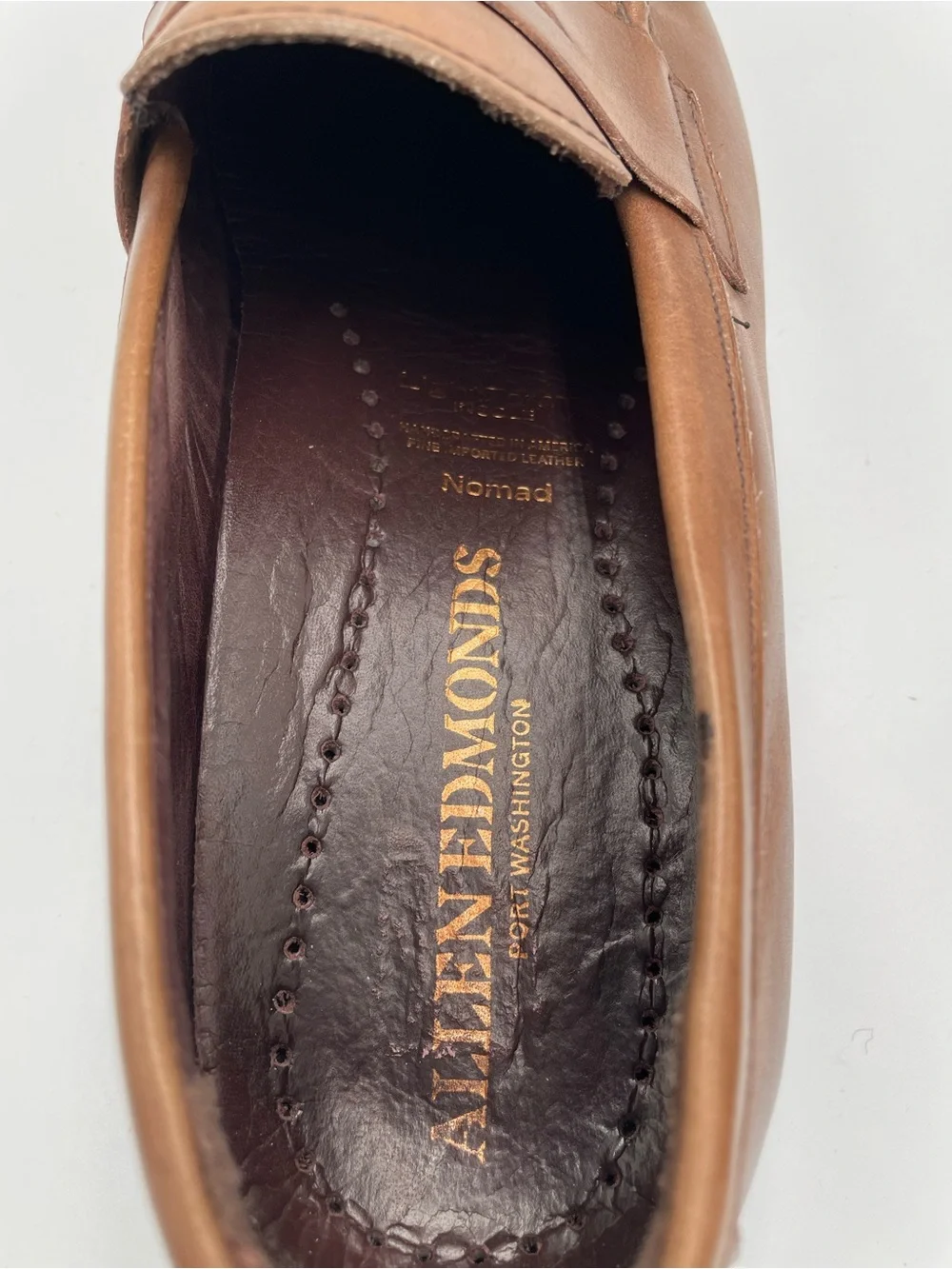 Allen Edmonds Nomad Penny Loafer Coffee Brown Leather Mens Dress Shoes 10 EEE